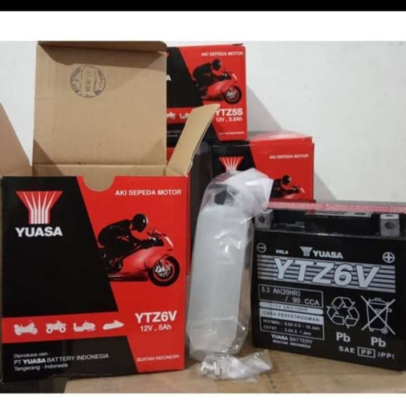 Jual AKI MOTOR HONDA PCX 150 YUASA YTZ6V ORIGINAL AKI KERING di Seller