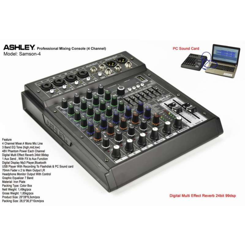 Jual MIXER AUDIO ASHLEY SAMSON 4 / SAMSON4 4CHANNEL di Seller Sumber