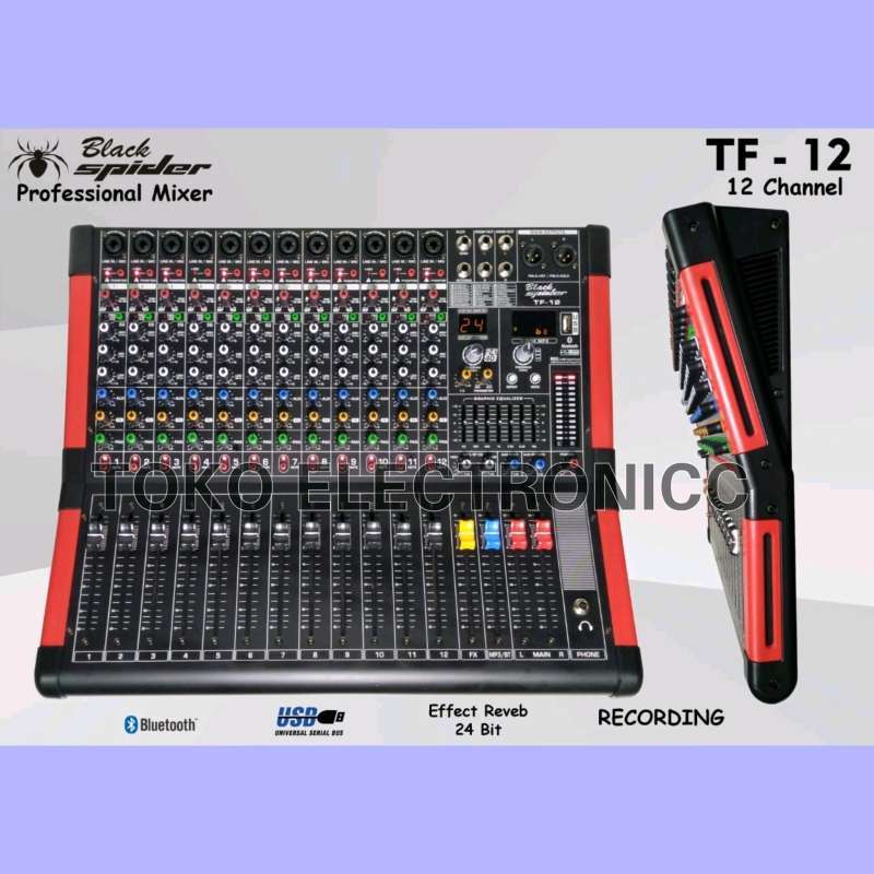 Jual Mixer Bluetooth Blackspider 12 channel BS TF12 di Seller Toko