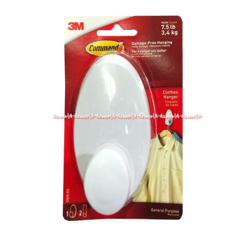 Jual 3M Command Clothes Hanger Big Hook Alat Tempat Gantungan Baju di