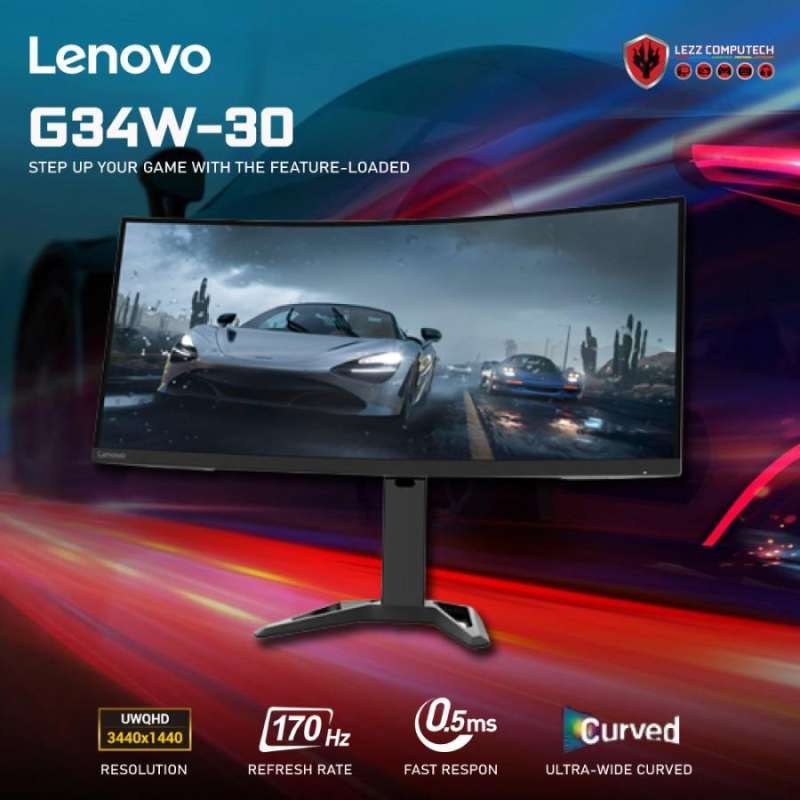 Jual LENOVO G34W30 LED 34 Curved UltraWide 0.5ms 170Hz Gaming Monitor di Seller Lezz