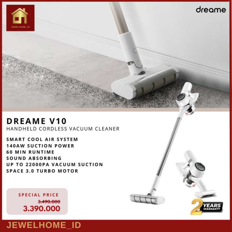 Jual Deerma Dreame V10 Boreas Wireless Vacuum Cleaner Handheld Cordless