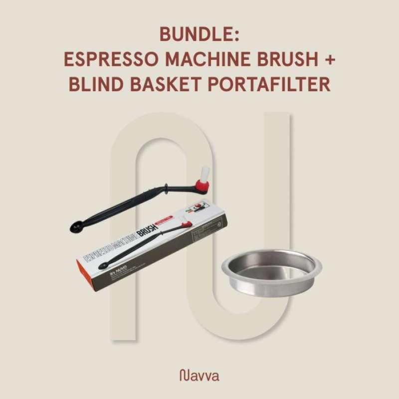 Jual 1 Set Sikat + Basket Blind Portafilter Espresso Machine / Mesin