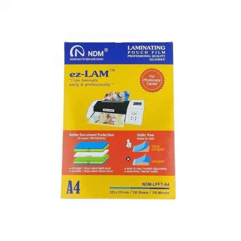 Jual Plastik Laminating a4 100 Lembar / Laminating pouch Original di