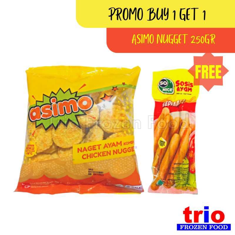 Jual BUY 1 GET 1 ASIMO NUGGET 250GR FREE SO NICE SOSIS 3 PCS Halal di