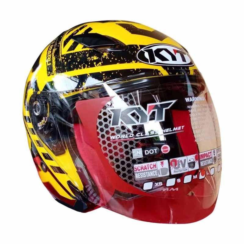 Jual KYT DJ Maru Motif Seri 16 Crimson New 2020 Helm Half Face Yellow