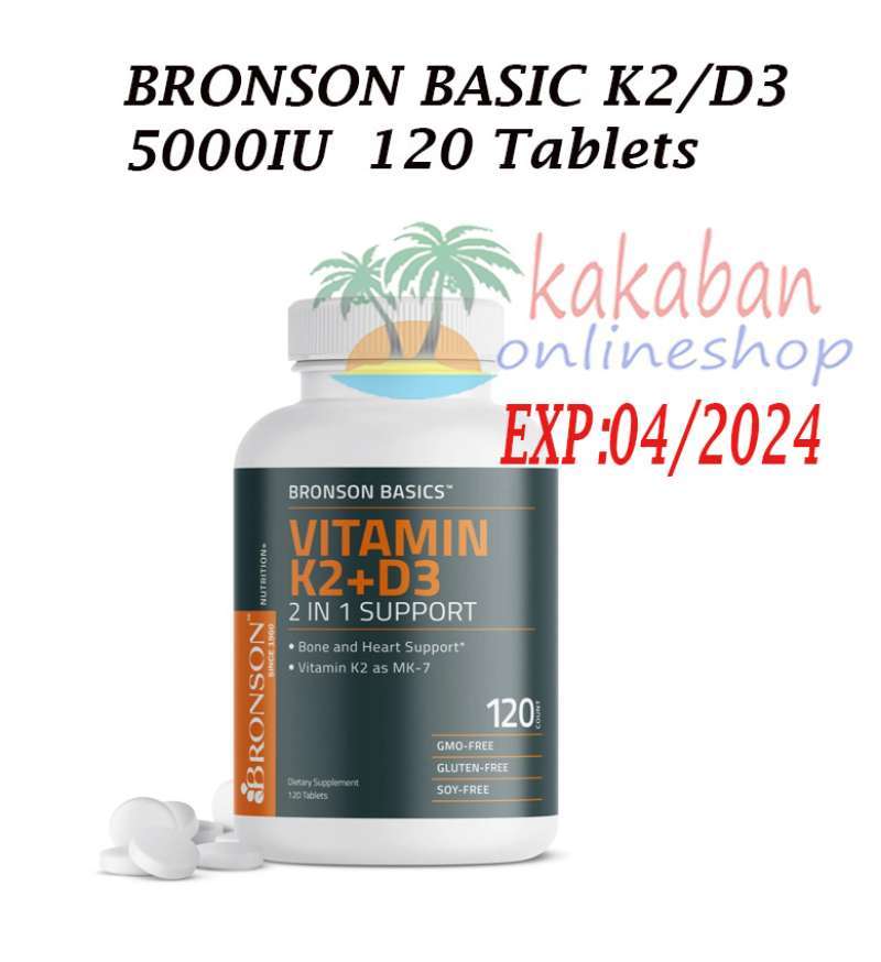Jual BRONSON BASICS VITAMIN K2/D3 5000IU 120 TABLET di Seller kakaban