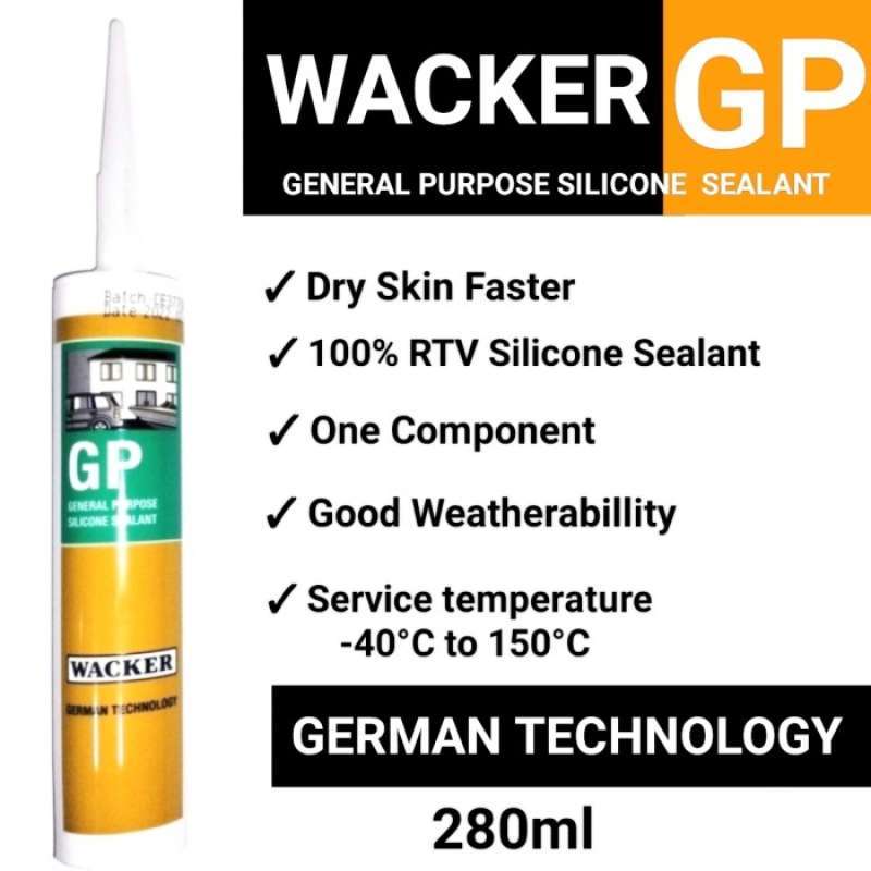 Promo Lem Kaca Silicone Sealant Wacker Gp 280Ml Asam German Technology
