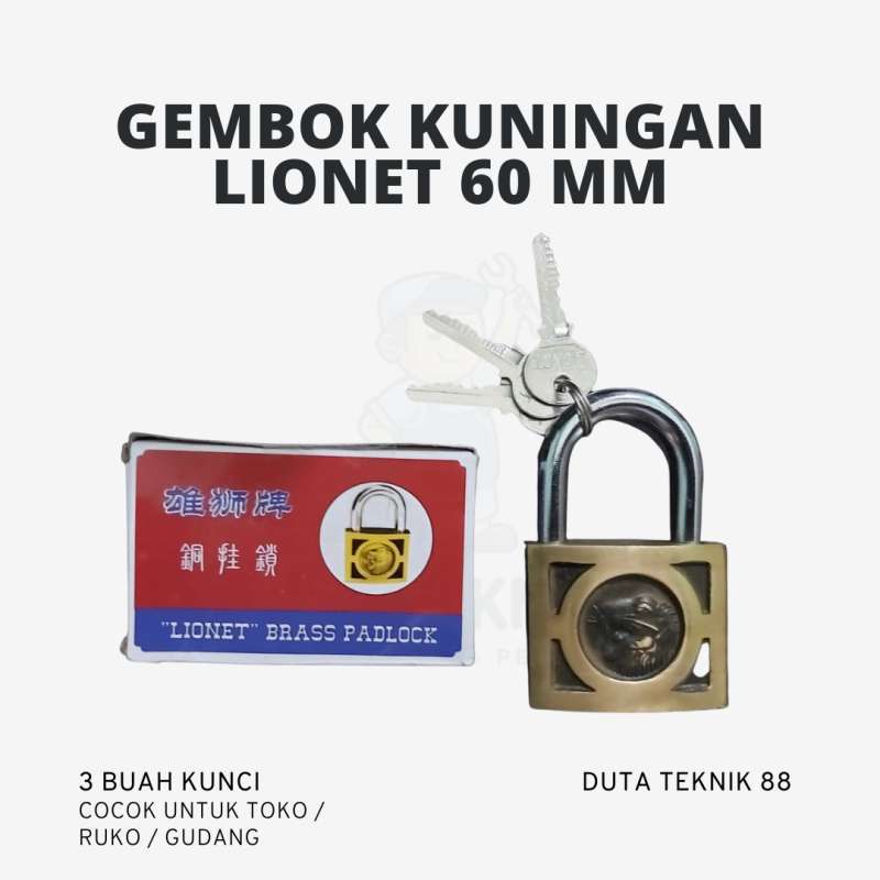 Jual Lionet Gembok Pintu Ruko Toko Mobil Box 60mm Anti Maling / Anti ...