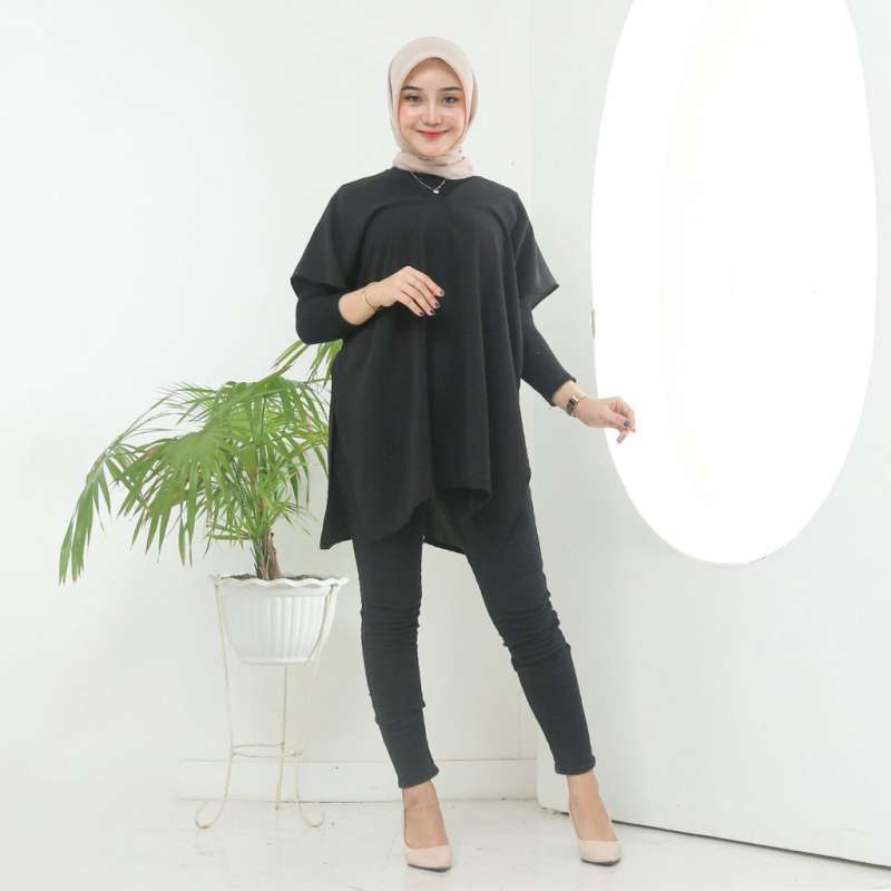 Promo Outer Square Wanita Jumbo Crinkle Airflow Baju Atasan Cewek