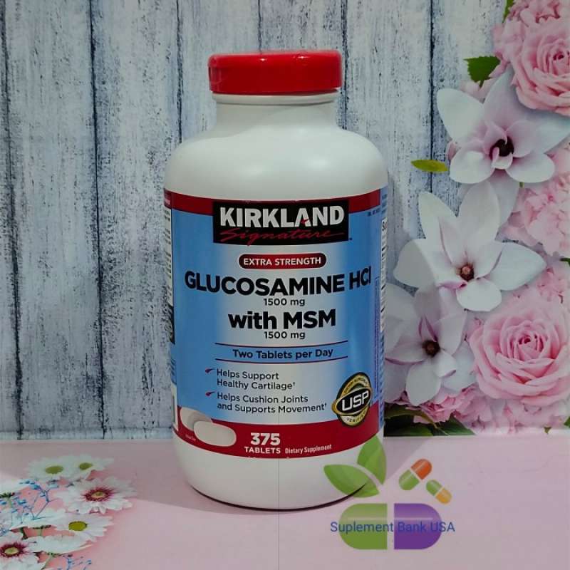 Jual Kirkland Glucosamine Hci 1500 Mg With Msm 1500 Mg Isi 375 Tablets