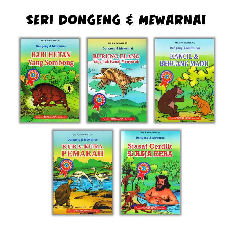 Jual Buku Cerita Anak Bergambar / Buku Dongeng & Mewarnai Seri Binatang