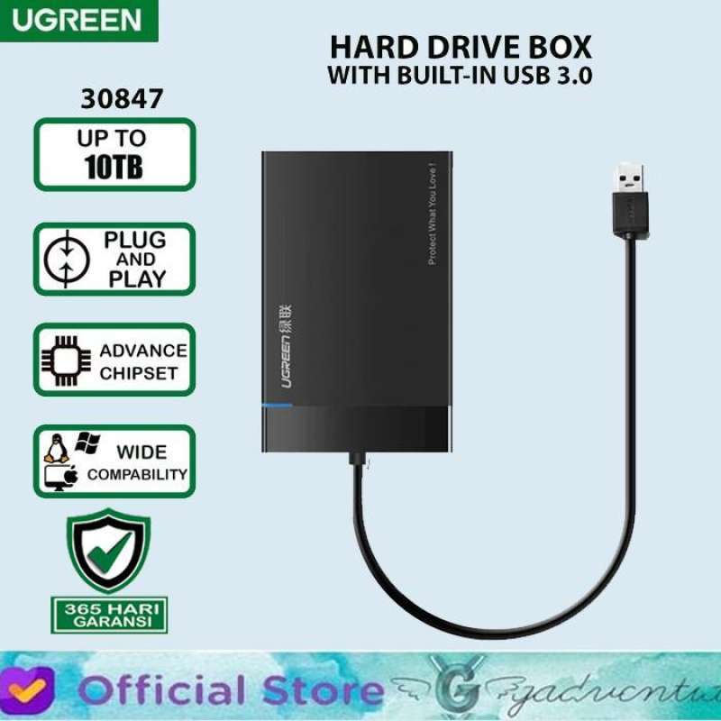 Jual UGREEN Casing Hardisk USB 3.0 External HDD SSD Enclosure Harddisk Box UG30847 di Seller