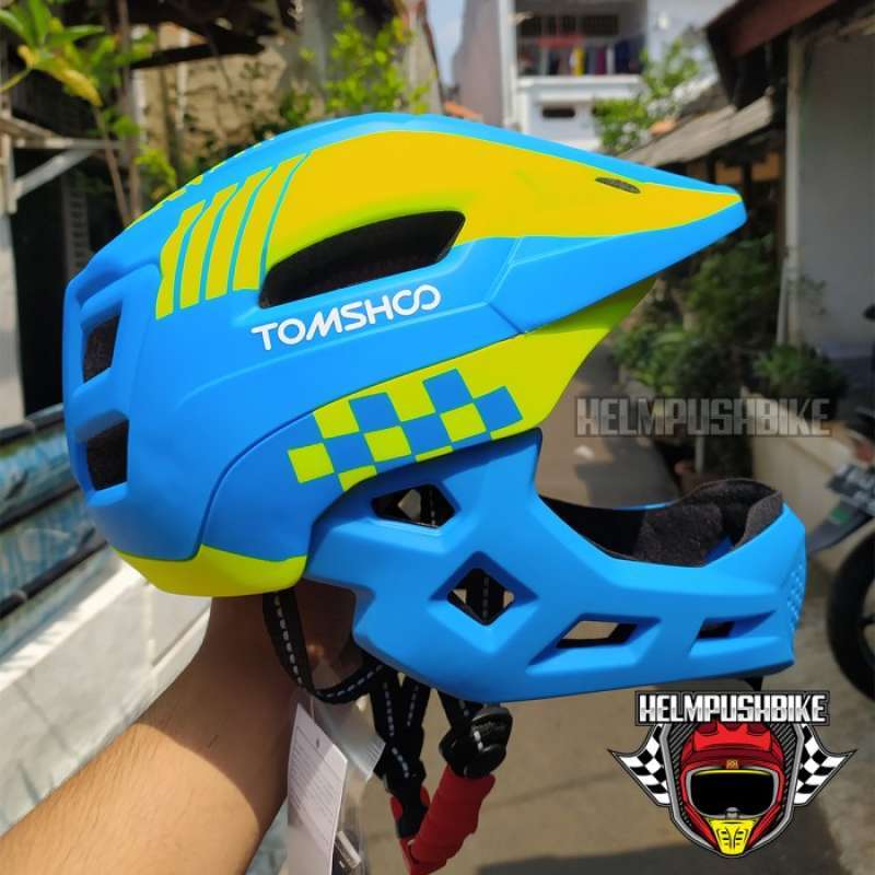 Jual Helm Push Bike Balance Bike Full Face Merk Tomshco Warna Biru Di ...