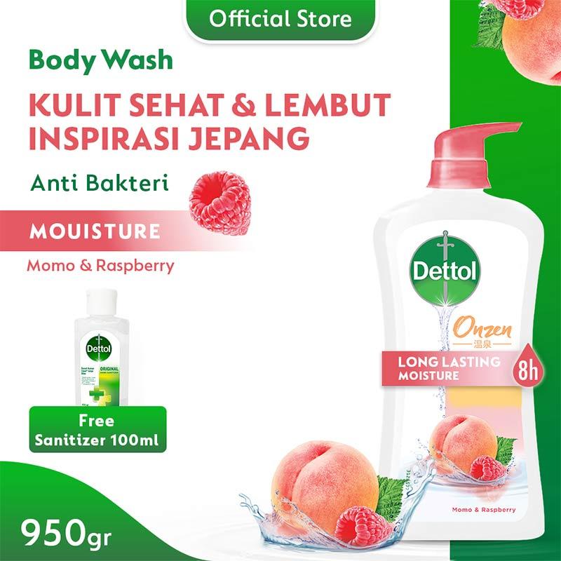 Jual Dettol Peach Bodywash [950 g] + FREE Hand Sanitizer 100 mL di
