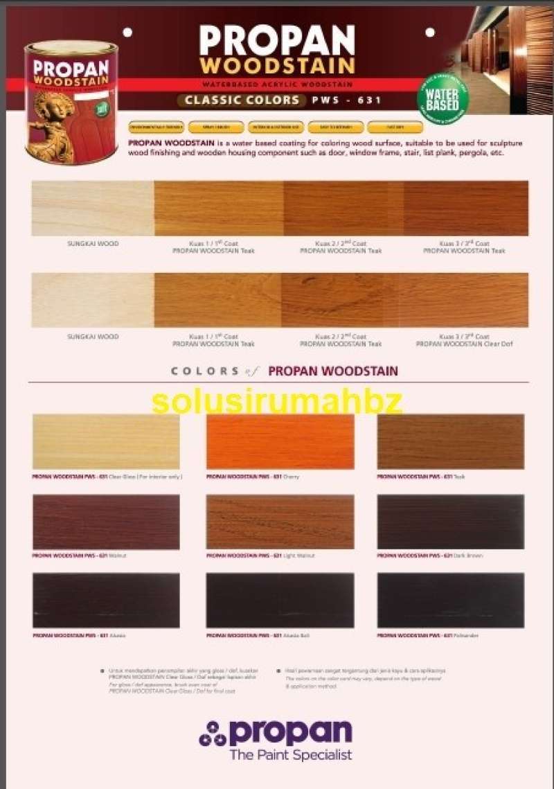 Propan Color Mix Jual Propan Woodstain Waterbased Politur Air Water Base Wood Stain Di ...