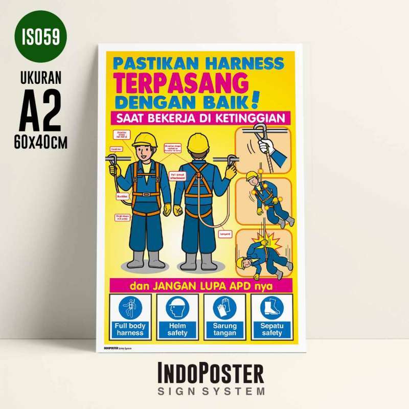 Jual Poster K3 Safety Pastikan Full Body Harness Berfungsi Dengan Baik Jual Poster K3 Safety Pastikan Full Body Harness Berfungsi Dengan Baik