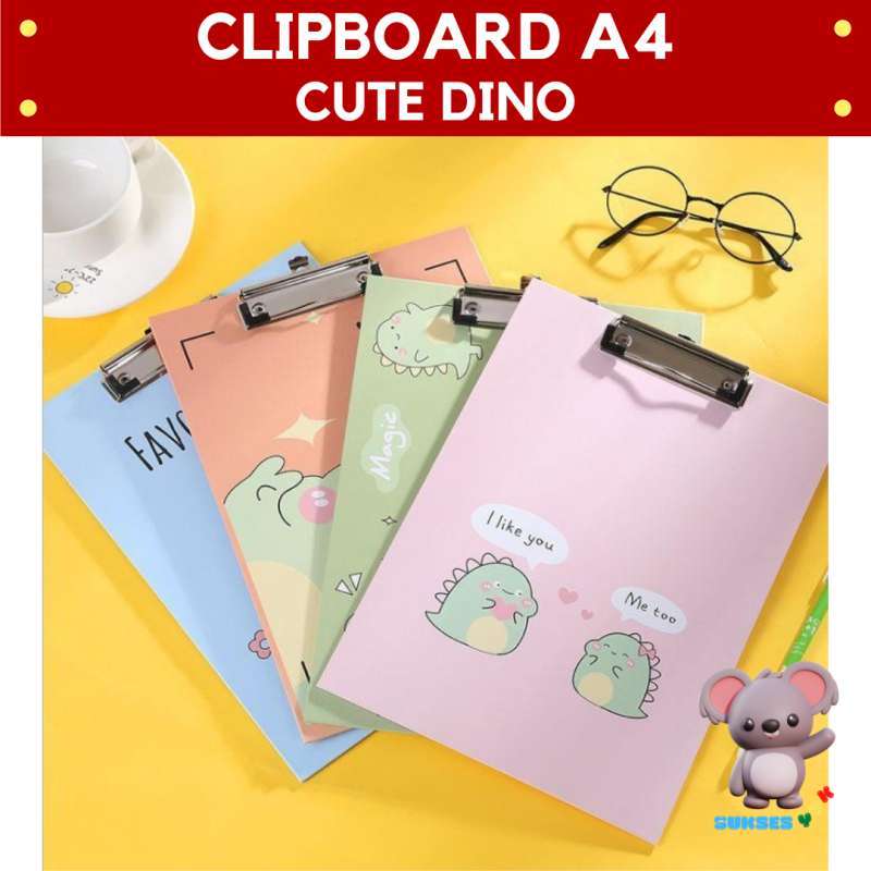 Jual Papan Jalan A4 / Clipboard Cute Dino Di Seller Bellystationery