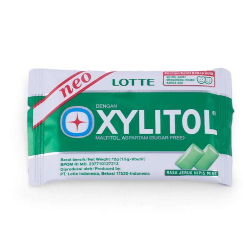 Jual LOTTE XYLITOL Lime Mint Chewing Gum Permen Karet Menthol Rasa