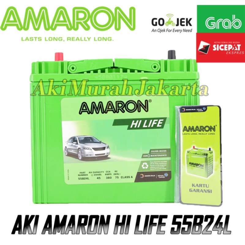 Promo Aki Mobil Suzuki Baleno Matic Ns60l / 55b24l Amaron Hi-life 12v