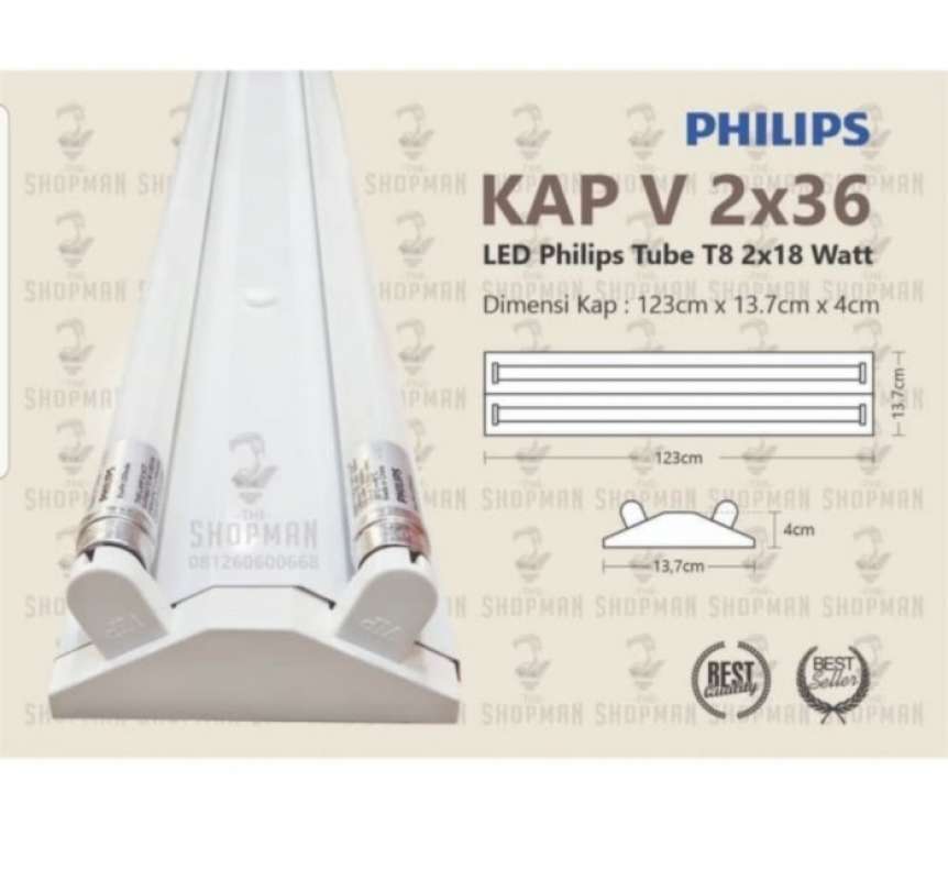 Promo Kap V 2X36 Kap Lampu Led Tube T8 120Cm Diskon 23% di Seller Grock ...
