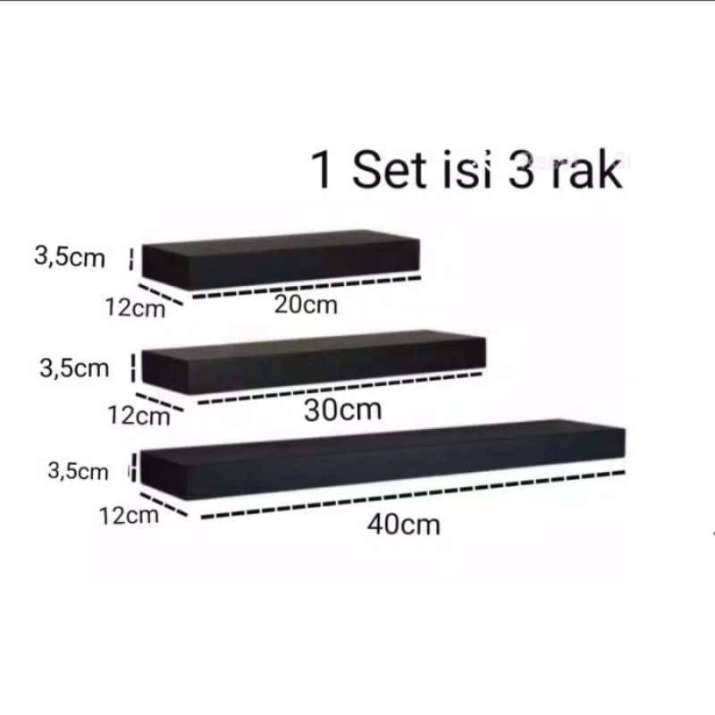 Promo Isi 3 Rak Tembok Ambalan Dinding Floating Rack Minimalis V896 ...