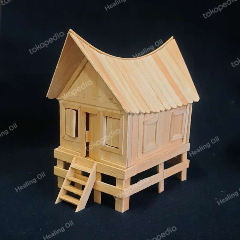 Promo Rumah Adat Bolon Dari Sumatra Utara - Miniatur Dari Stik Es Krim