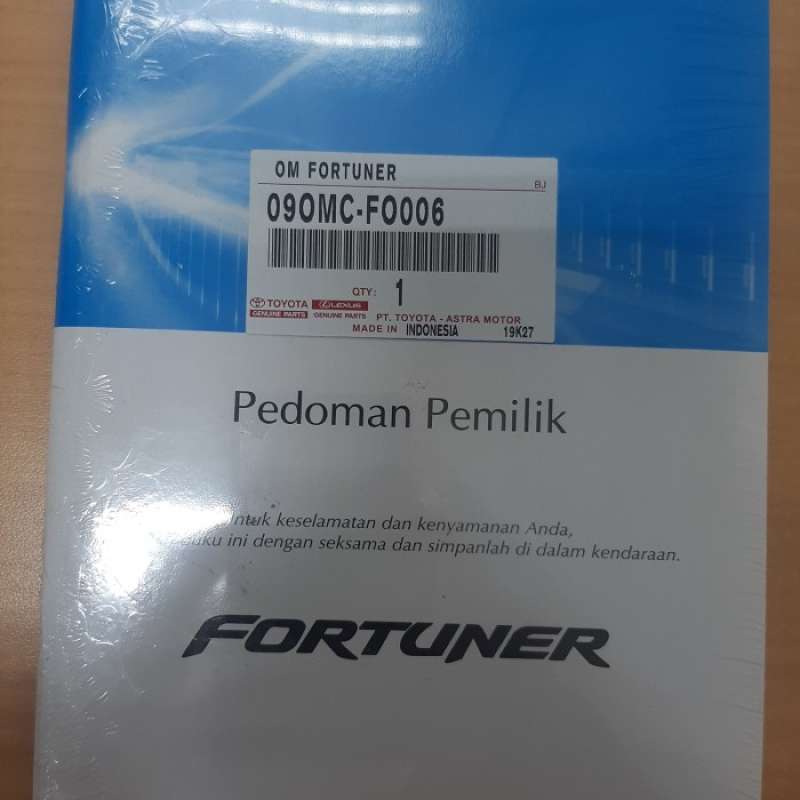 Jual Buku Pedoman / Panduan / Manual Book Toyota Fortuner Vrz/srz