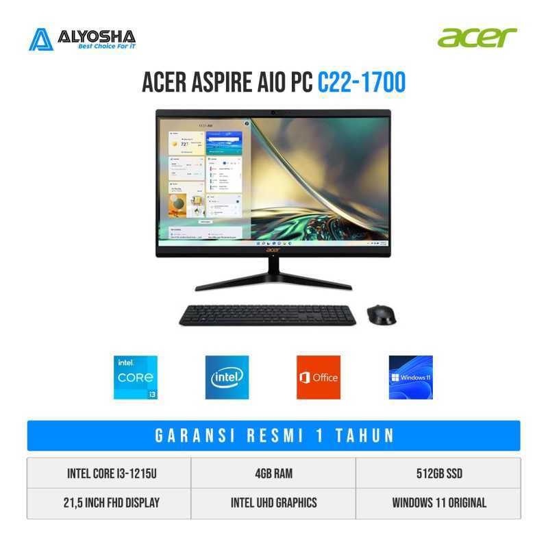 Jual Acer Aspire All in One PC C221700 Intel Core i31215U/4gb/512ssd