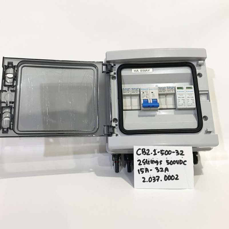 Promo Slocable PV Combiner Box 2 Strings 500VDC 15A Fuse DC Breaker 32A ...