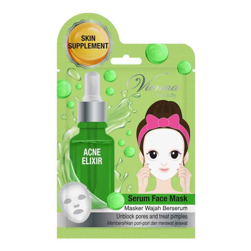 Jual Vienna Beauty Serum Face Mask Acne Care Elixir [Sachet / 1 Sheet