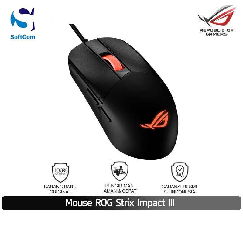 Promo Mouse Gaming Asus ROG Strix Impact III Diskon 13 di Seller