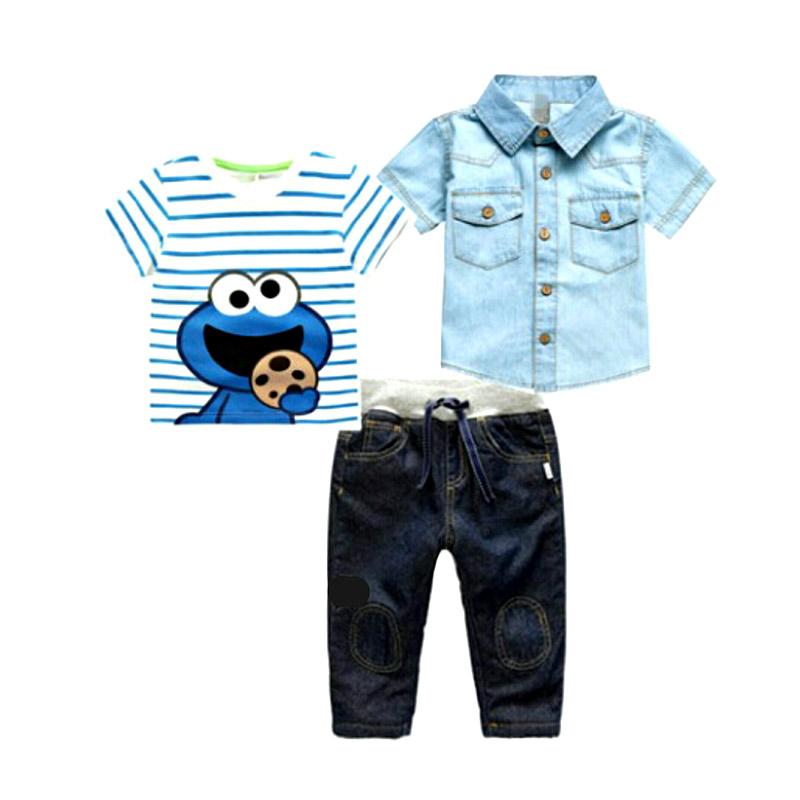 Jual GBS 3 in 1 Cookie Monster Set Pants Setelan Pakaian 