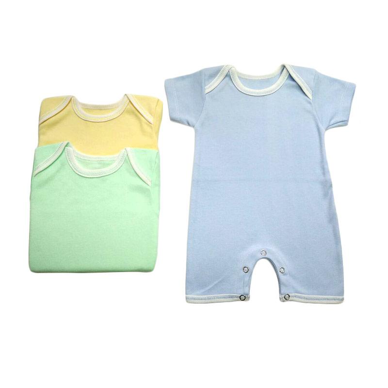 jual kaizora romper bayi list putih biru hijau kuning jual kaizora romper bayi list putih biru hijau kuning
