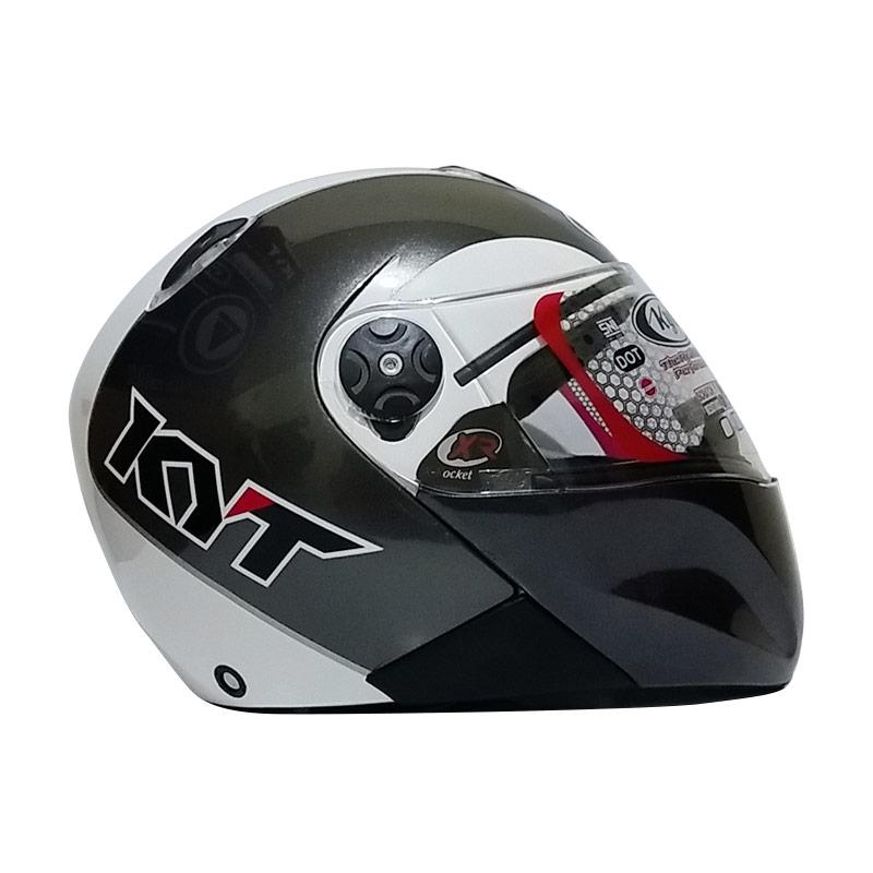 Jual KYT X Rocket Retro Helm Full Face White Gunmetal di Seller