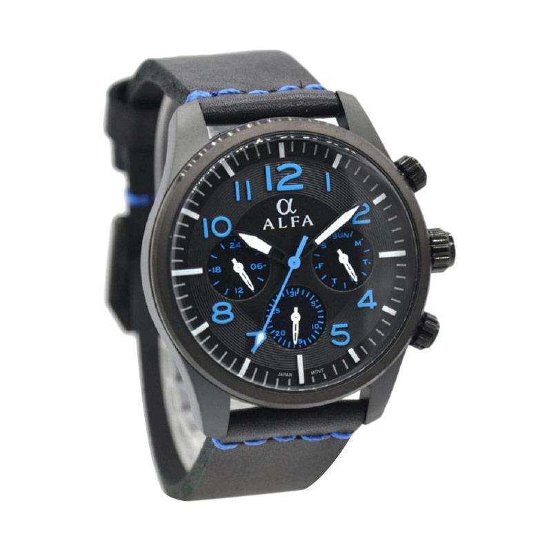jual alfa 33014mb jam tangan pria hitam biru jual alfa 33014mb jam tangan pria hitam biru