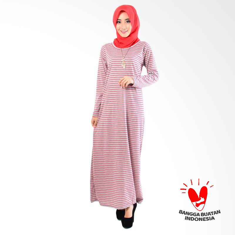 Jual Jfashion Stripe Maxi Simpel Elegan Gamis - Merah
