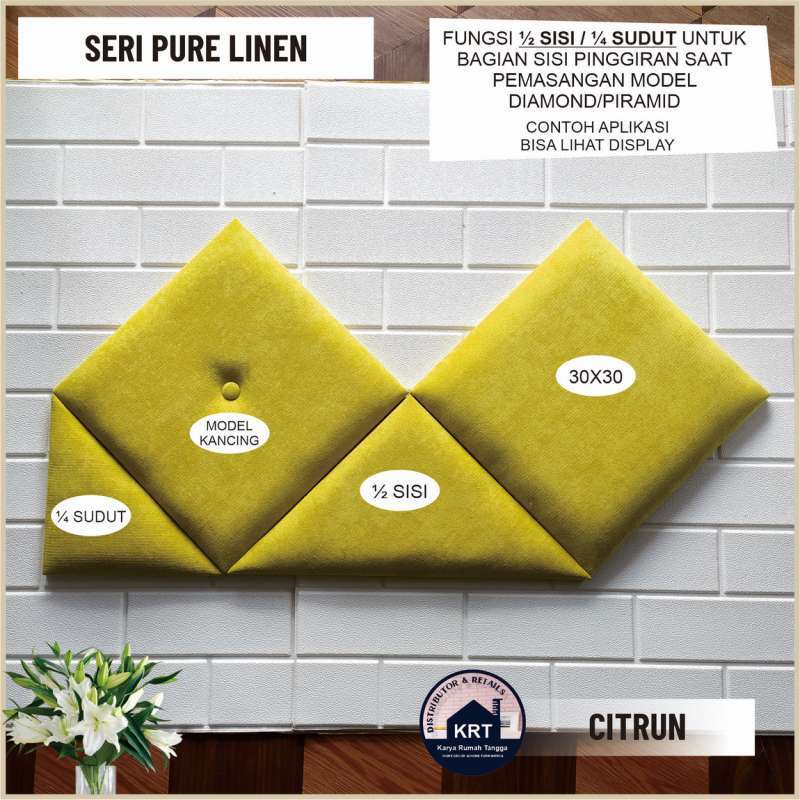 Jual PURE LINEN Headboard Bed Wall Panel Kedap Suara/Wall Foam 3D