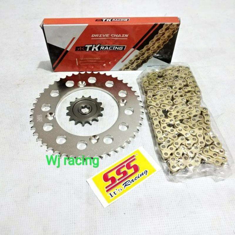 Jual GEAR SET SSS KLX 150 RANTAI GOLD TK RACING 428HS 140L di Seller