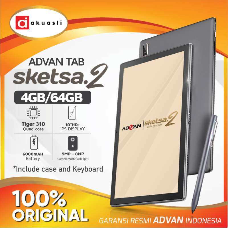 Jual Tablet Advan Sketsa 2 4/64 GB RAM 4 ROM 64 Tab Android 10 Inch