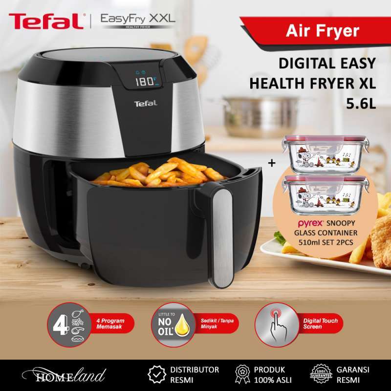 Jual Tefal Digital Easy Health Fryer Xl 5,6l (ey702d66) Air Fryer