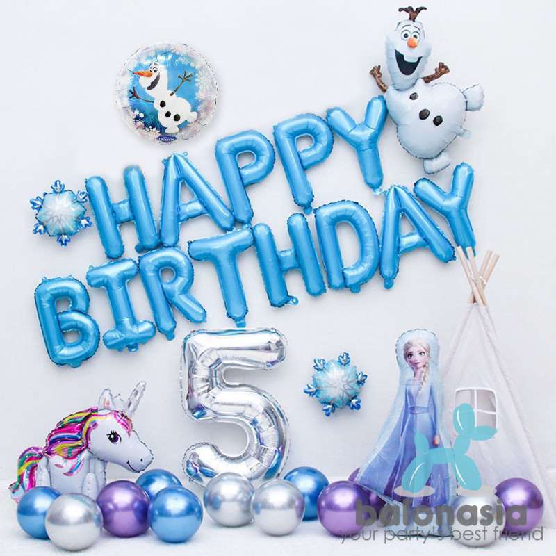 Jual Dekorasi Balonfoil Ulang Tahun Anak Tema Frozen - Angka 6 Pegasus
