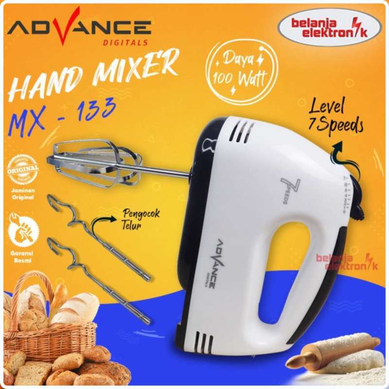 Jual Advance Hand Mixer Mx133 Pengaduk Adonan Kue Dan Roti Kode 268 di