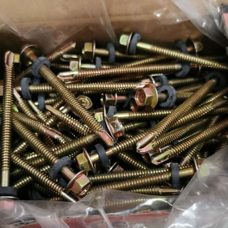 Promo Skrup Roofing 7 Cm Per Kotak Sekrup Holo Besi Baja Kuning 7cm ...