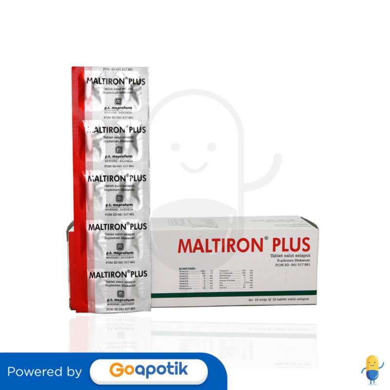 Promo MALTIRON MALTRION PLUS FC F C BOX 100 TABLET MEPRO OBAT ANEMIA