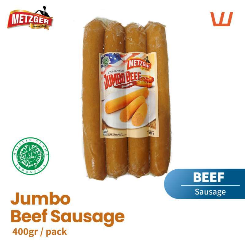 Jual Jumbo Beef Sausage Sosis Sapi Halal Metzger 400gr di Seller Wadaku Official Store