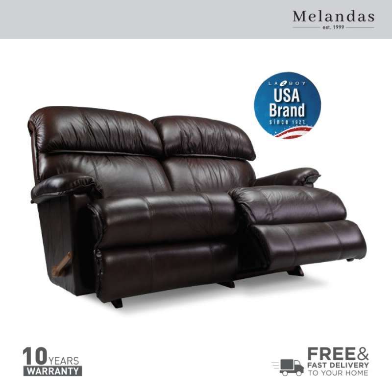 Promo Sofa LaZBoy Premium Leather Cardinal Wall Reclining Loveseat