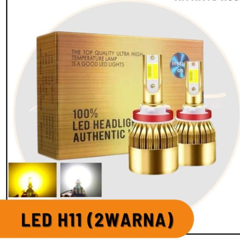 Jual LAMPU LED H11 2 WARNA PUTIH KUNING 3000K 6000K FOGLAMP ANTI KABUT