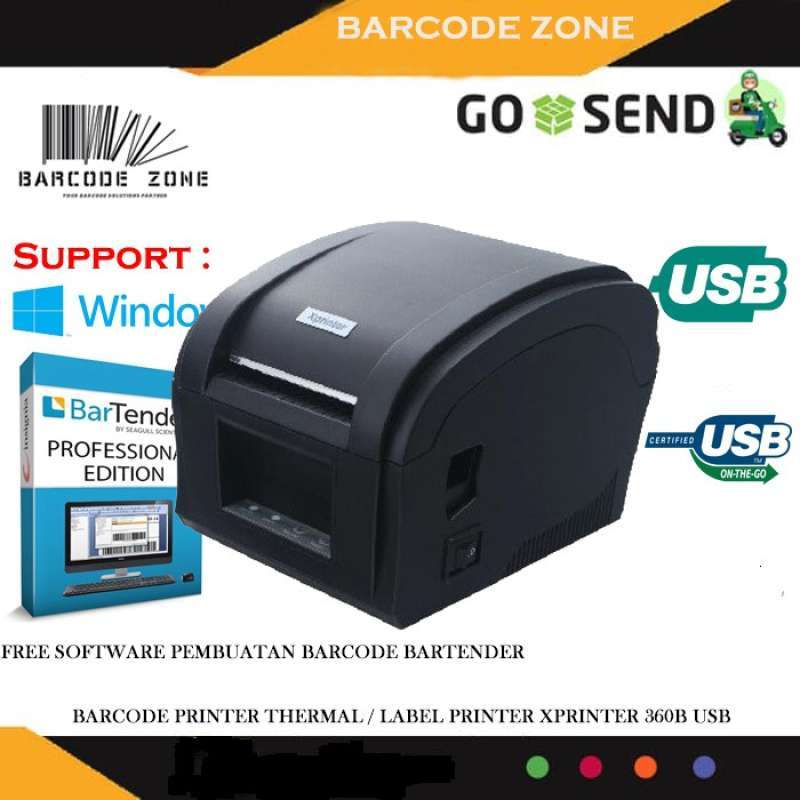 Promo PRINTER BARCODE THERMAL / LABEL PRINTER XPRINTER XP-360B - USB ...