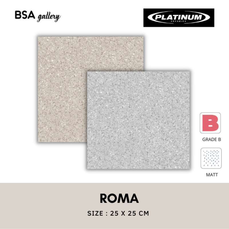 Jual Keramik Lantai Platinum 25x25 Roma / Lantai Kamar Mandi Matt Murah